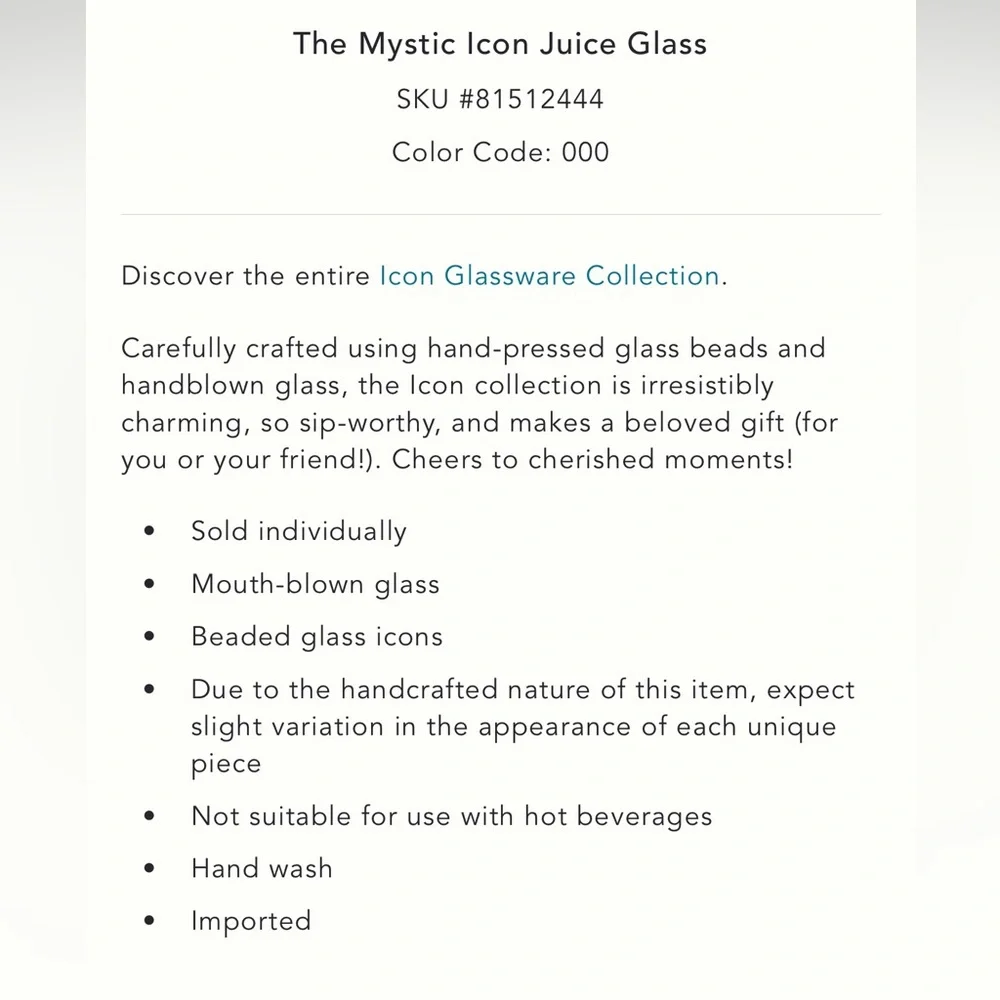 NWT Anthropologie Mystic Icon Juice Glass Tortoiseshell Glass Evil Eye SOLD OUT - Picture 4 of 5